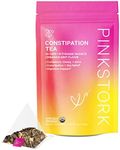 Pink Stork Constipation Tea: Cinnamon Mint Laxative Tea for Women, Organic Constipation Relief & Gas Relief, with Cardamom & Coriander Seeds, Women-Owned, 30 Cups