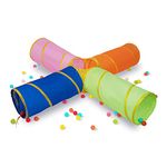 Meero London Kids Play Tunnels,4 Ways Indoor Outdoor Crawl Through Tunnel For Kids Dog Toddler Babies Children-Multi Colour