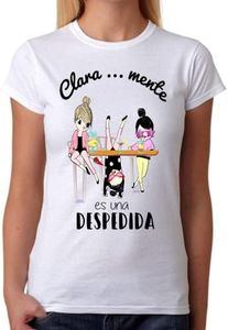 Camiseta Despedida Soltera Clara Mente es una Despedida. Camiseta Divertida para Las Amigas de la Novia. Boda. (L)