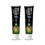 Jagat Devsutra Dr. Trusted Ayurvedic HERBAL Activated Charcoal Toothpaste for Teeth Whitening - 100% Natural Formula with Mint Flavour, No Fluoride & Artificial Colours - Pack of 2 (125g x 2)