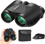 RONHAN 15×25 High Power Binoculars for Adults Kids, Compact Easy Focus Binoculars with Clear Low Light Vision, Waterproof Small Binocular for Bird Watching Outdoor Travel with Carrying Case and Strap