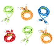 Gellon 6 Piece 6 Feet Long Bungee Cord with Steel Hook Stretched Up to 9 Feet/Shock Cord Luggage Tying Rope (pack of 6)