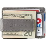 Alpine Swiss Harper Mens RFID Slim Money Clip Front Pocket Wallet Minimalist Leather ID Card Holder Gray