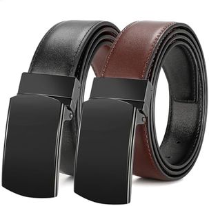 JASGOOD Men’s Leather Belt Reversible Belt for Men Jeans Suits with Rotate Buckle 1.25’’Wide Leather Casual Belt for Present,Black/Coffee