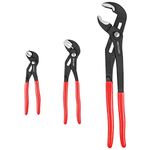 MAXPOWER Water Pump Pliers Set, 3 Pack Tongue and Groove Pliers, 7-inch,10-inch and 16-inch Plumbing Pliers, Push Button Quick Adjust Jaw Pliers Set with Toolbag