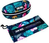 Epoch Eyewear Premium Zippered Hard Sunglasses Case and Microfiber Pouch in Floral Design