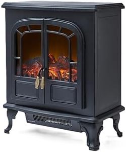 Warmlite WL46019 Wingham Log Effect Stove Fire with Realistic LED Flame Effect, Adjustable Thermostat, 2000W, Black