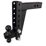 Bulletproof Hitches 2.5" Adjustable Heavy Duty (22,000lb Rating) 10" Drop/Rise Trailer Hitch with 2" and 2 5/16" Dual Ball (Black Textured Powder Coat, Solid Steel)
