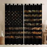 American Flag Camo Window Curtains 