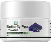NPOW Butterfly Pea Flower Tea, Blue Matcha, High on Anti Oxidants, Caffeine-Free Blue Flower Tea Powder, Pure Natural Blue Butterfly Pea Flower Tea, Blue Matcha Butterfly Pea Flower Tea Powder - 50g