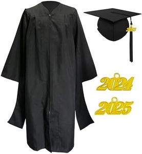 Herrenbek Graduation Master Cap and Gown Master Regalia with Black 2024 2025 Tassel Unisex