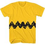 Peanuts Charlie Brown Costume Men's Adult Graphic Tee T-Shirt, Yellow, XL