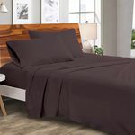 Linenaffairs Microfiber Bed Sheets-Hotel Luxury Bedding 1800, Ultra-Soft Microfiber Wrinkle Free Luxury - Chocolate Solid_Double Size