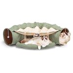 Pet Cat Tunnel with Cat Bed for Indoor Cats, Soft Plush Cat Cave Tunnel, Multifunctional Cat Playground Toys Hideplace for Small Medium Large Cats, Kittens, Rabbit, Ferret