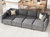 Belffin Modular Sleeper Sofa Sectional Sleeper Couch Convertible Sectional Couch Bed Modular Sleeper Couches Dark Grey