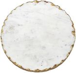 Godinger Marble Lazy Susan White and Marble - 11x11 Inch Serving Tray for Elegant Tabletop Display