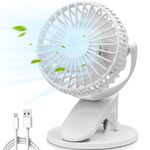 COZII Mini Clip on Fan, USB Desk Fan Rechargeable, 3 Speeds 720° Rotatable Portable Cooling Fan, Desktop Small Fan Silent for Office, Bedroom, Stroller