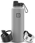 IRON °FLASK Sports Water Bottle - 40 Oz 3 Lids (Wide Spout Lid), Leak Proof - Stainless Steel Gym & Sport Bottles for Men, Women & Kids - Double Walled, Insulated Thermos, Metal Canteen