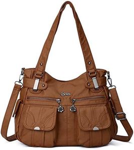 KL928 sacs à main femmes sac à bandoulière PU cuir souple dames sacs à main sac à bandoulière sacs à main pour femmes (Brown)