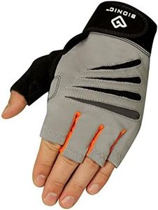 Bionic Glove Cross-Training Fingerless Gloves with Natural Fit Technology, Men, Grey/Orange, X-Large