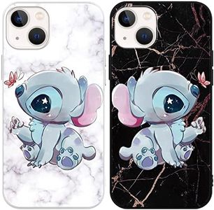 Omyzo [2 Piezas Funda para Apple iPhone 13 Mini 5,4",Suave TPU Antigolpes Silicona Protectora Carcasa Dibujos Animados Anime Patrón Case Compatible con iPhone 13 Mini
