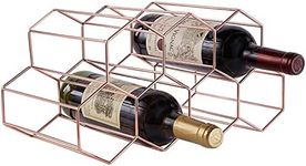 FOMANSH Countertop Wine Rack - 7 Bottle Holder for Wine Storage, Freestanding Wine Rack for Wine Cellar Bar Cabinet, Metal Tabletop Wine Holder with Modern Design,Stand Wine Rack for Kitchen