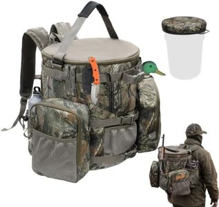 Waterproof Hunting Bucket Backpack with Seat, Dove Hunting Accessories, Camo Backpack with 5-Gallon Bucket Lid, for Rifle Bow Shotgun(Not Including Bucket)