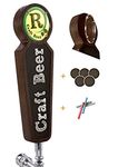 TESLYAR Large Wooden Chalkboard Tap Handles Kegerator Bar Restaurant Brewery Craft Beer Tap Handle Label Display All Beer-Lovers (Black)