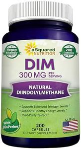 aSquared Nutrition DIM Supplement 300mg Plus BioPerine - 200 Veggie Capsules - Diindolylmethane DIM Max Strength Pills to Support Estrogen Metabolism & Balance, Menopause Relief, PCOS, Hormonal Acne