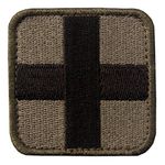 Tactical Patch Medic Cross Embroidered Army Morale Badge ACU Applique Fastener Hook & Loop Emblem - Multitan