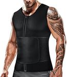 Cimkiz Mens Sweat Sauna Vest for Waist Trainer Zipper Neoprene Tank Top, Adjustable Sauna Workout Zipper Suit (Black, 5X-Large)