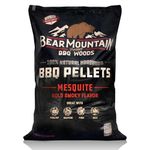 Bear Mountain All Natural Wood Pellets for Smoker, Grill & BBQ, 40 Lbs, Mesquite - Premium Hardwood Barbecue Pellets for Indoor and Outdoor Grilling
