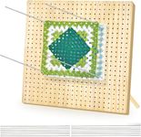 12 Inch Large Size Premium Wooden Crochet Blocking Board - Complete Crochet Accessories Set with 20 Steel Pins - Ideal for Knitting, Granny Squares, and Projects