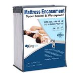 Zippered Split King Mattress Protector for Adjustable Beds 100% Waterproof 6-Sided Mattress Encasement Full Coverage Complete Cover