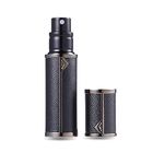 AsaNana Perfume Atomiser, Refillable & Travel Size Perfume Bottle, Leaking Proof,Bottom Pump without Funnel, Luxurious Small women and men, 5ml (BLK-Black)