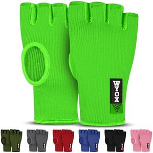 WYOX Boxing Hand Wraps Inner Gloves Men Women, Half Finger Under Mitts with Elasticated Bandages for Fist Protection, Ideal for Muay Thai, Kickboxing, MMA, and Martial Arts, Perfect for Training