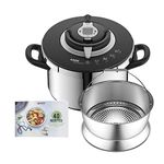 Seb Nutricook+ P4221417 Pressure Cooker 8 L Stainless Steel, Induction Pressure Cooker, Easy to Use, Cooking Program, Made in France