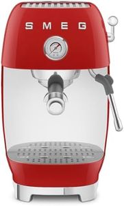 Smeg, ECF03RDEU Manual Espresso Machine, Thermoblock, Brew Cold Function, Steam Nozzle and Pressure Gauge, 1.4 L Reservoir, 1650 W, Red