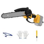 Cordless Chainsaw for Dewalt 20V Battery, Brushless Mini Chainsaw with Security Lock, 8 Inch Chain Saw for Tree Trimming/Branch Wood Cutting(Only Tool)