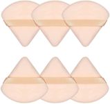 Aussicare Make up powder puff spunge (Nude/Skin), Foundation Make-up Cosmetic Sponge, Powder-Puff Sponges, Triangle Powder Puff Makeup Sponge for Loose & Cosmetic Fondation, Makeup Puff for Contouring & Cloud Kiss, durable 6pcs with Plastic Pack Container