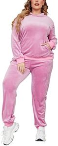 IN'VOLAND Womens 2 Piece Outfit Jogging Hoodie and Sweatpant Velour Sweatsuit Set Sportswear with Pocket 5X