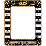 60th Birthday Photo Booth Props,Black Gold Inflatable Selfie Frame Picture Frame,Giant Inflatable Party Photo Booth Frame for 60th Birthday Party Decorations Supplies Men Women Favor Gift