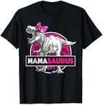 Nanasaurus T-Rex Matching Funny Grandma Saurus Dinosaur T-Shirt