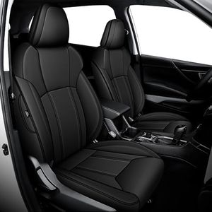 IKABEVEM Seat Cover for Subaru Crosstrek 2018 2019 2020 2021 2022 2023 Custom Fit Full Set Water-Proof Faux Leather Black