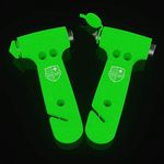 Swiss Safe 5-in-1 Car Safety Hammer (2-Pack Glow-in-Dark), Emergency Escape Tool with Car Window Breaker and Seatbelt Cutter for First Responders and Roadside Safety Kits