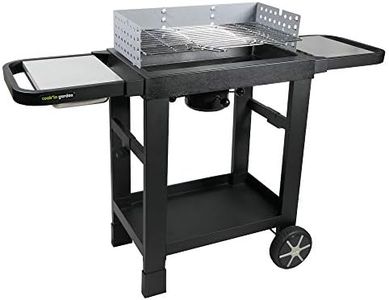 Cook'in garden, Barbecue Charbon ou bois Easy 60, Allumage Facile et Rapide, Montage sans Vis sans Outils, Cuve en FONTE et roues renforcées, Tablettes de préparation déclipsables