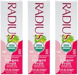 RADIUS USDA Organic Kids Toothpaste 3oz Non Toxic Chemical-Free Gluten-Free Designed to Improve Gum Health for Children's 6 Months and Up - Dragon Fruit - Pack of 3