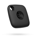 Tile Mate Bluetooth Item Finder, 1 Pack, 60m Finding Range, Compatible with Alexa & Google Home, iOS & Android Compatible, Upto 3 Years of Battery Life, Find Your Keys, Remotes & More, Black