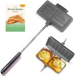AILITOR Double Pie Iron Sandwich Maker for Camping, Cast Iron Campfire Pie Cooker, Campfire Cooking Equipment Mountain Pie Maker