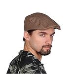 FREEBIRD99 Mens Newsboy Gatsby Flat Cap Solid Hunting Cabbie Driving Ivy Irish Hat (Dark Khaki)